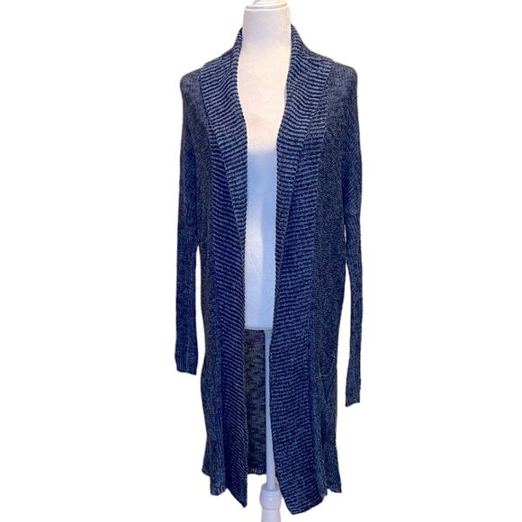 ABERCROMBIE‎ & FITCH Blue/Black Marled Long Sweater Cardigan Size XS/S - Picture 1 of 7